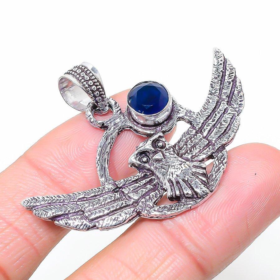 

Natural London Blue Topaz Gemstone 925 Sterling Silver Pendant 1.50 u6I37