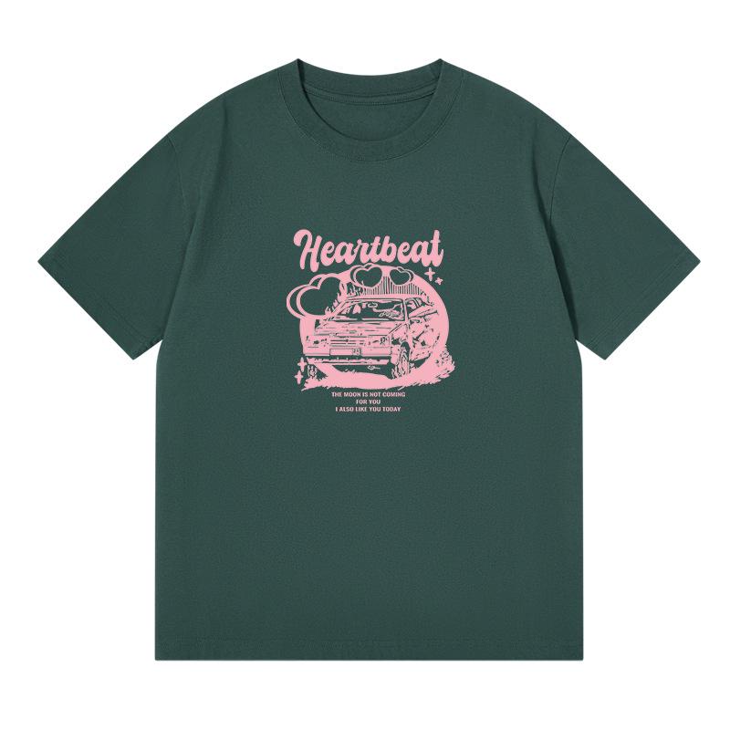 

Women s Loose-Fit Black and Pink Print Cotton T-Shirt - Japanese & Korean Style Spring Top 2XL (77.5-85 kg)