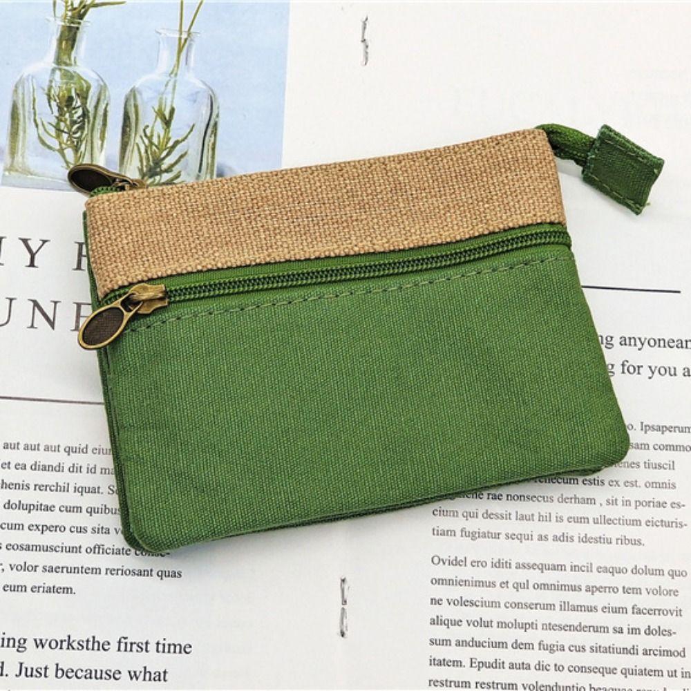 Damen Kurzes Portemonnaie Baumwolle Münzbörse Weiblich Stoff Mini Geldbörse Kartenetui Damen Kleine Handtasche für Frauen Mädchen