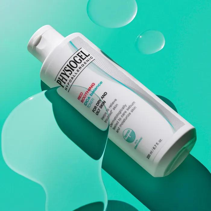 Physiogel Red Soothing Cica Balance Toner 200ml + Red Soothing Cica Cream 10ml + Cica Balance Pore Solution Sun 5ml