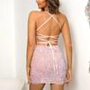 Spring Fashion Womens Sequin Halter Dress With Slim Fit And Backless Style For Elegant Parties