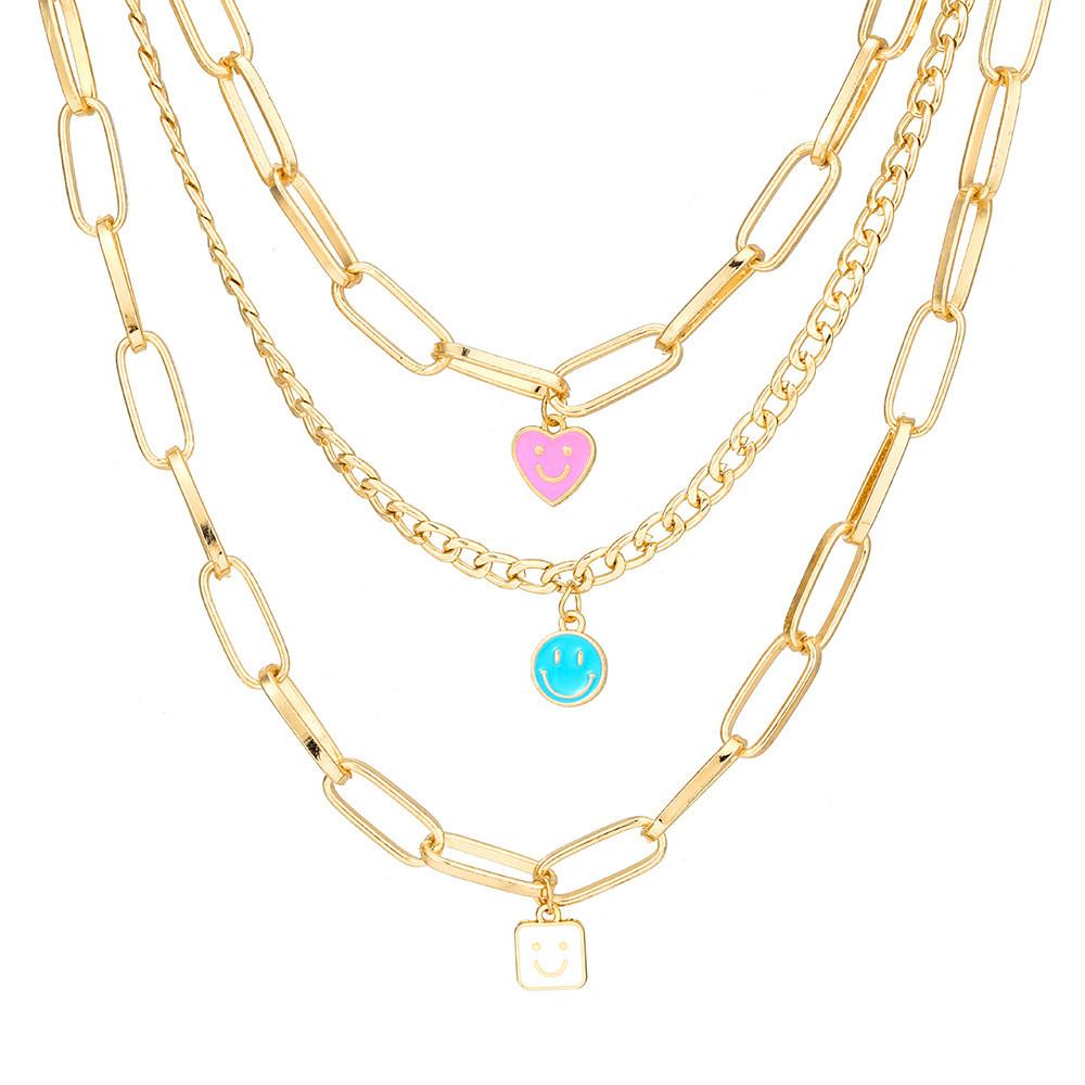 Fashionable Creative Alloy Drip Oil Necklace With Unique Geometric Design For Women