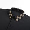 Camisas de Hombre de Manga Larga Bordadas de Moda Versátil de Solapa de Manga Larga Casual Cardigan de Empalme de Botones