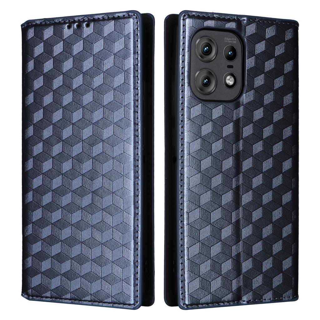 For Motorola Edge 50s Pro 5G/Edge 50 Pro 5G/Edge 50 5G Wallet Case Magnetic Closing Rhombus Leather Phone Cover