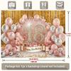 2D Pink Gold 18th Birthday Backdrop, Tinsel Curtain Party Background