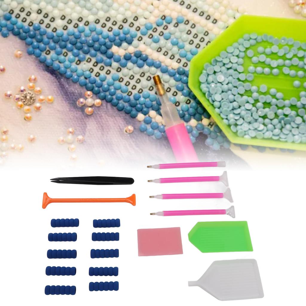 19PCS Diamond Painting Tool Set Increase Efficiency Rhinestone Painting Accessories for Beginners Ex