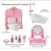 Cute Kawaii Pink Miniature Dollhouse Furniture Accessory Kids Toy For Kidss Kitchen Cooking Things For Girl Gifts