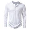 Men's Bamboo Cotton Henley Long-Sleeve T-Shirt - Spring Fashion Casual Top