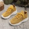 Fashion Breathable Mesh Yellow Sneakers Women 2025 Plus Size Soft Thick Sole Casual Shoes Woman Slip On Non Slip Sports Shoes Female