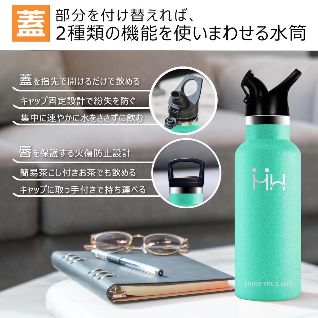 500ml Lightweight Vacuum Insulated Stainless Steel Water Bottle, Keeps Hot or Cold, Holds Carbonated Drinks, Leak-Proof, Easy to Clean, One-Handed