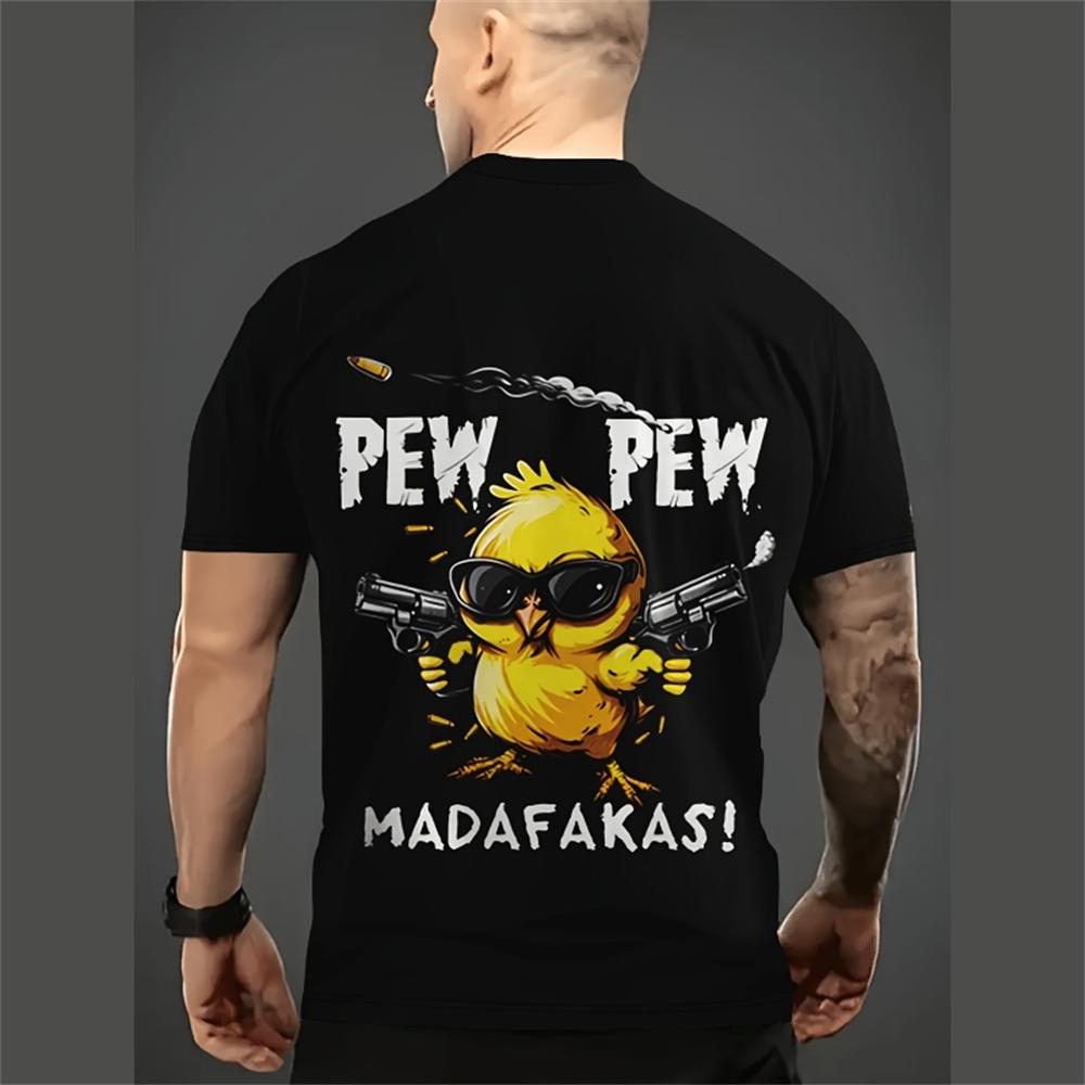 Funny Cartoon Pánské tričko 3D tisk Krátký rukáv Mikroelastický dech Streetwear Letní Neformální Trička nadměrné velikosti Muži Oblečení