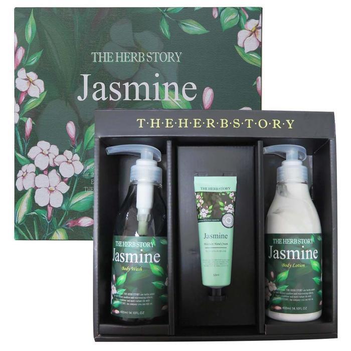 [JHL260Q7_51JF] Body Care 3-piece Gift Set A: Jasmine Body Wash 400ml, Body Lotion 400ml, Hand Cream 50ml