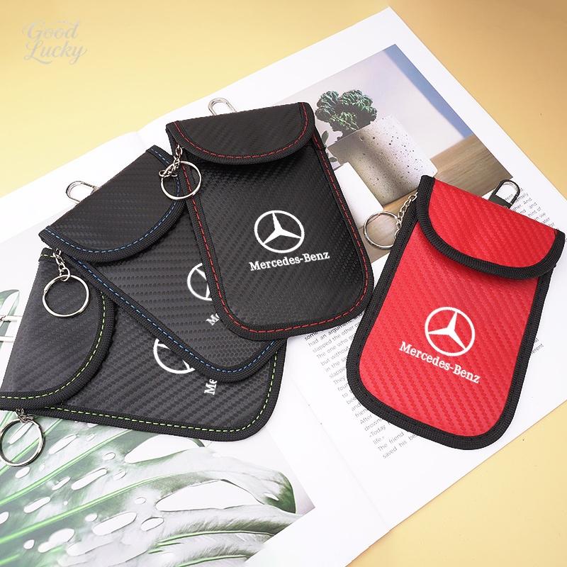 ZHM3 Car Key Case Signal Blocker Bag RFID Shielding Pocket For Mercedes Benz Class A Class C200L GLC GLK CLA Mouldings HSQMM-BENZ
