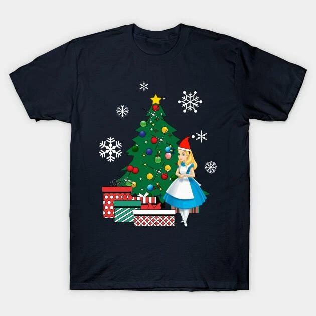 Alice In Wonderland Around The Christmas Tree Made in Australia T-Shirt S