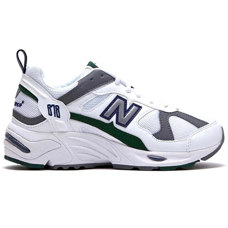 New Balance NB 878 Tessuto Sportivo Confortevole Pelle Sintetica Scarpe da Corsa per Maratona Basse Sneaker Unisex Bianco Verde CM878RSC