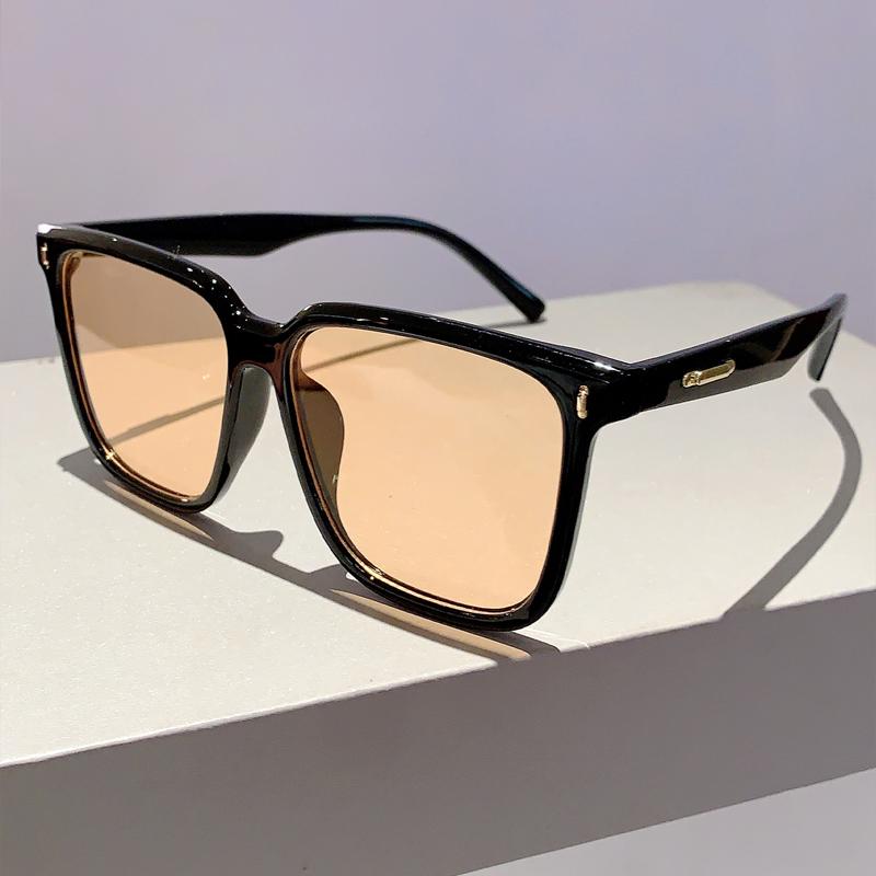 KAMMPT Vintage Square Sunglasses Oversized Korean Style Women Shades Trendy Fashion Luxury Eyewear