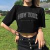 European and American women's clothing spring and summer new ins letter I love ME printed short slim-fitting short-sleeved T-shirt