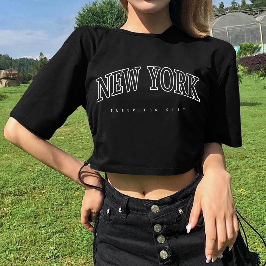 European and American women's clothing spring and summer new ins letter I love ME printed short slim-fitting short-sleeved T-shirt