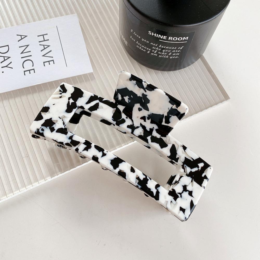 French Style Rectangular Hollow Hair Claw Colorful Shark Clip Acetic Acid Hair Clip  Travel