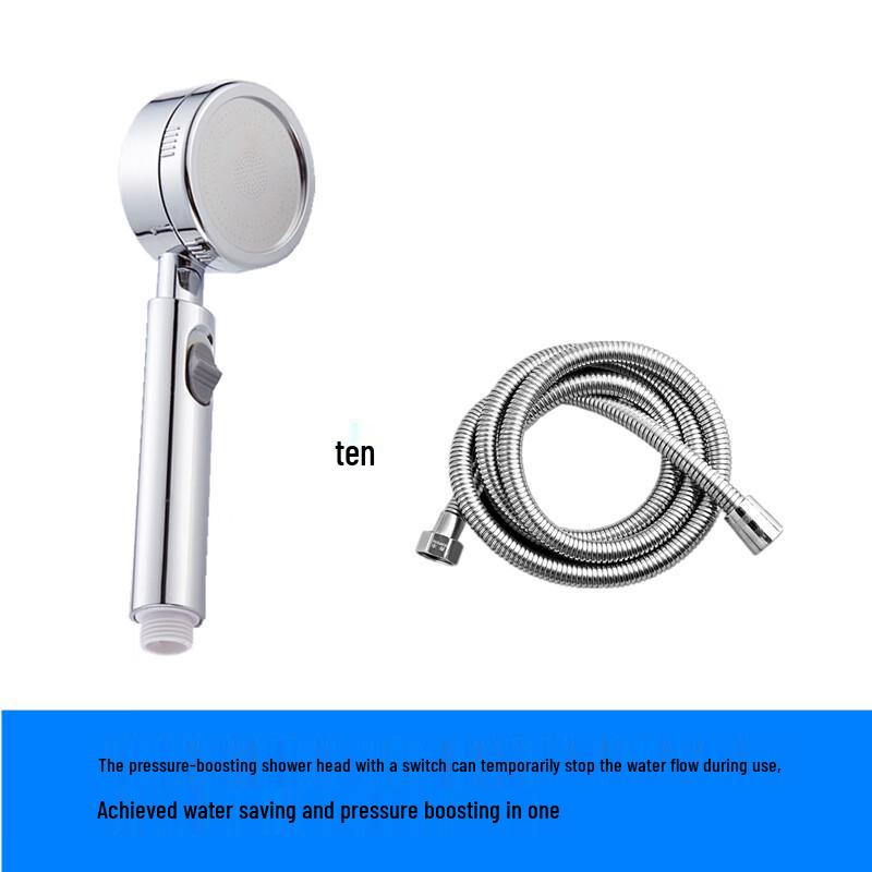 

Stainless Steel Pressurized Shower Head Set with 2M Hose