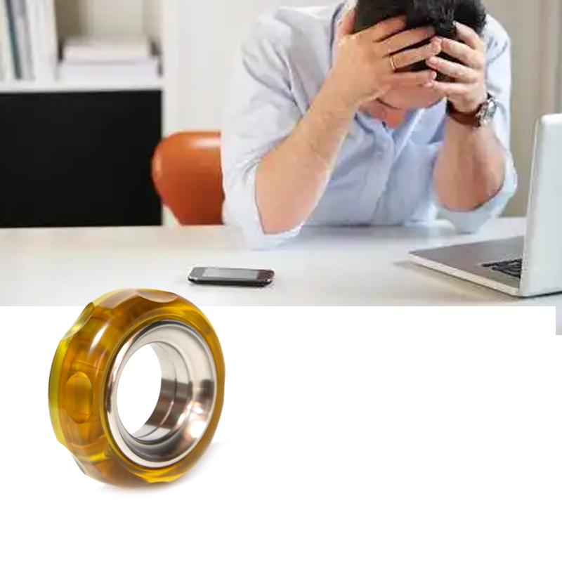 Pei Haptic Ring Mechanical Fidget Ratchet Ring EDC Toys Stainless Steel+Pei Fingertip Metal Tyre Toys Stress Spinner Fidget Toys