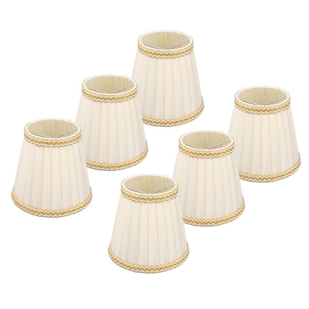 6Pcs Small Lamp Shade Clip On Drum Lampshade Cloth for Chandelier Candle Bulbs Lighting Accessories