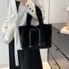 Versatile Plush Handbag Chinese Style Soft Shoulder Bag Trendy Hasp Bow Velvet Tote Bag  Shopping
