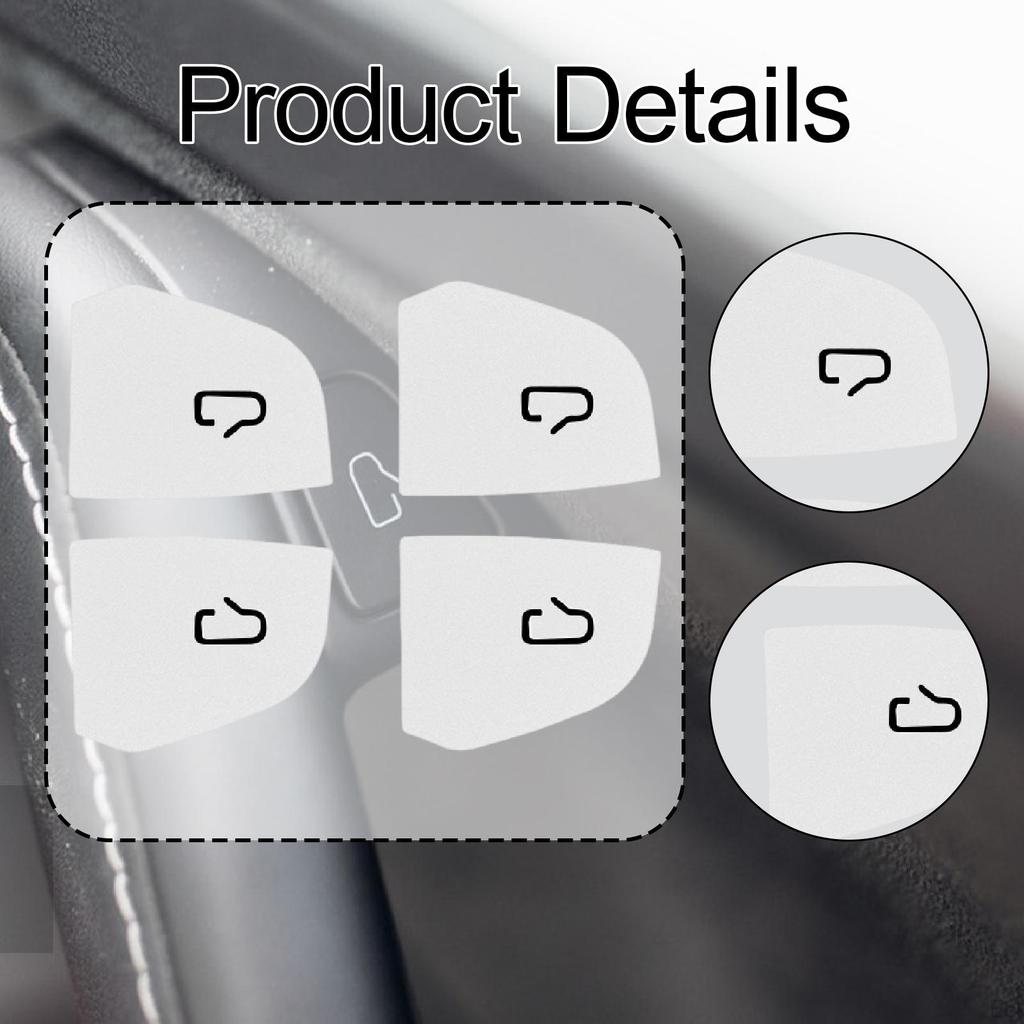4 Pieces Car Door Switch Button Stickers Covers Interior Decoration Premium Replacement