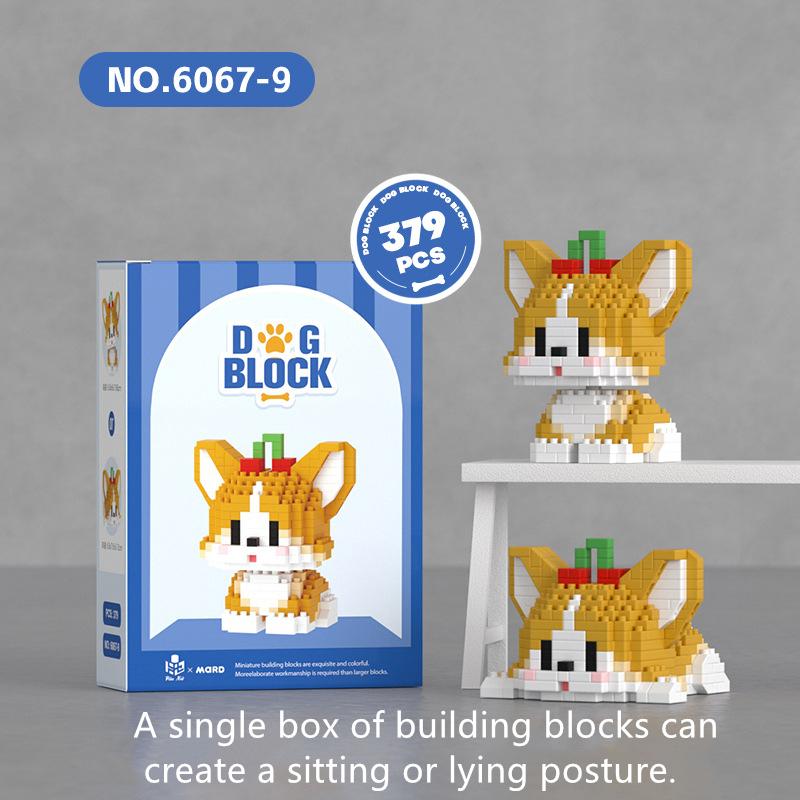 

Новые милые двойные мини-щенки серии микрочастиц детские образовательные сборные строительные блоки мультяшные украшения подарок No box