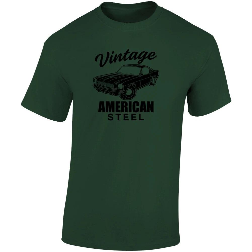 Vintage American Steel Mustang Fastback Muscle Classic Gift T Shirt M