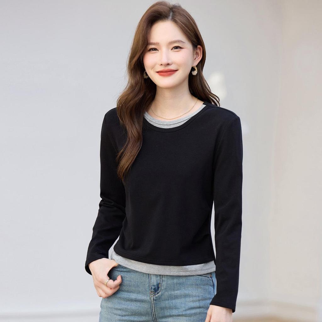 Women's Slim-Fit Long-Sleeve T-Shirt for Spring and Autumn 2026 - Versatile Base Layer or Outerwear.