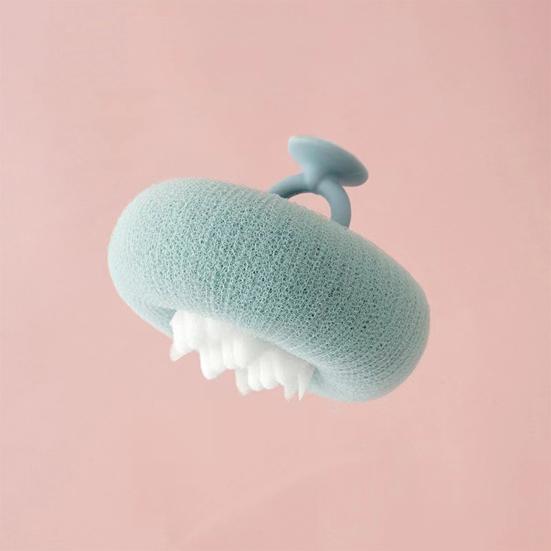 Sunflower Bath Brush with Suction Cup Ring Design Super Soft 2-in-1 Bath Ball Cleansing Massage Exfoliating Shower Sponge