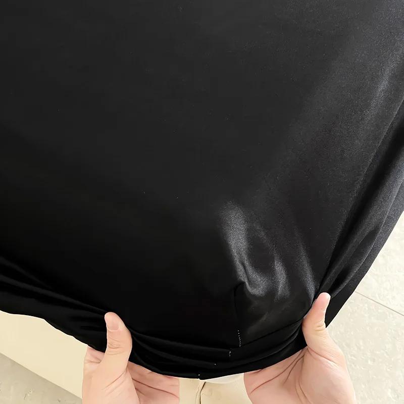 3PCS/1 Set Luxury Satin Fitted Sheet Set Satin Elastic  Silk Bed Cover Sheet Solid Mattress Cover 1 Bed Sheet with 2 Pillow Cover