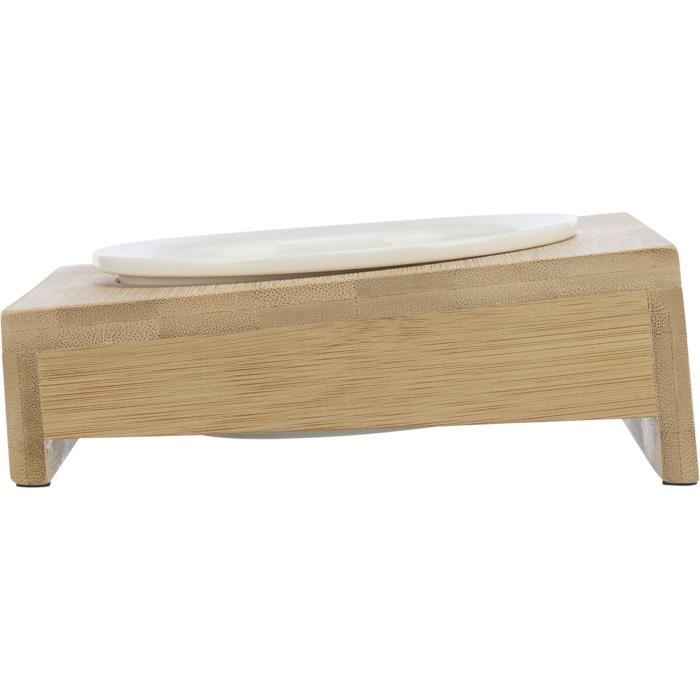 Gamelle pour chat - Trixie - Céramique/Bambou - Beige - Rond - Antidérapant