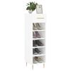 VidaXL Shoe Cabinet High Gloss White 30x35x105 Cm Engineered Wood 829662