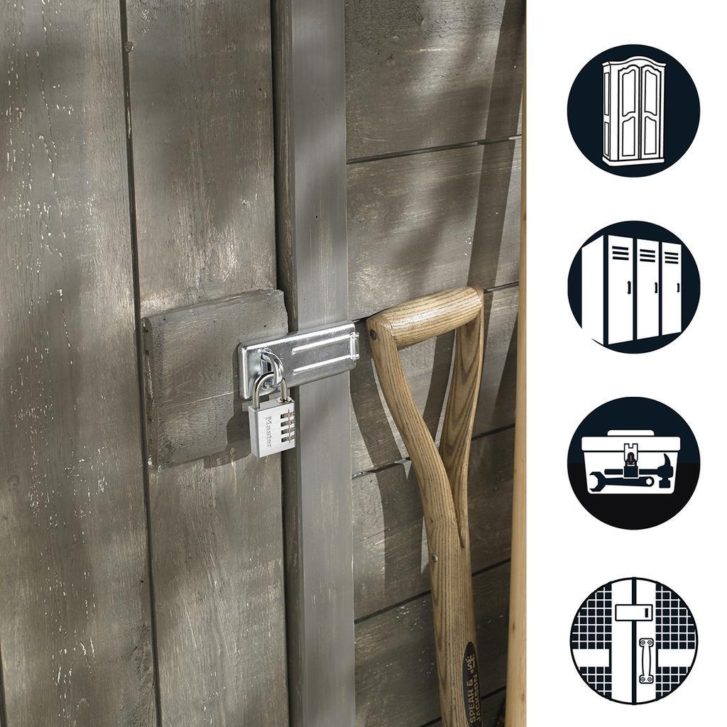 Master Lock Pack Including Door Hasp and Combination Padlock