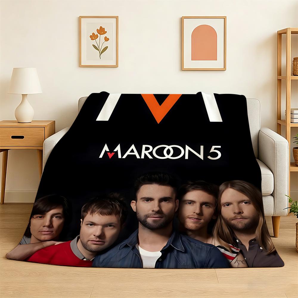 Maroon 5 band Throw 240g Flannel Blanket Lightweight Soft Skin-friendly Summer Thin Throw Blanket 75X95CM