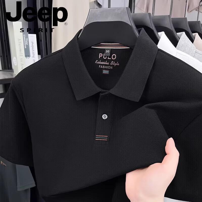 JEEP SPIRIT Men s Pure Cotton Short-Sleeve Polo Shirt L