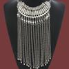 Vintage Fashion Multi-layer Tassel Ethnic Style Alloy Necklace Women's Casual Accessory Short Clavicle Chain Hanfu Jewelry