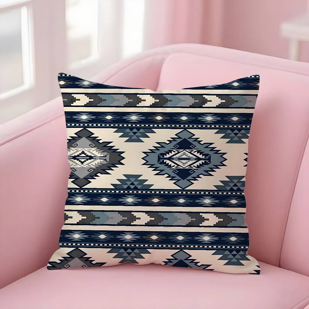Fashion Bohemia Painting Pillow Case Plush Fabric Soft Double-Sided Printed Sofa Warm Winter Home Gift Cushion Cover