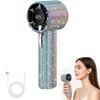 1PCS Deluxe Full Drill Portable Handheld USB Fan, Rechargeable, 189 Speed Adjustable Cooling Fan, with High Definition Digital