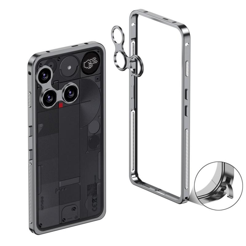 Aluminum Camera Ring Frame Case With Kickstand Magnetic Mount Nothing Phone 3 / 3A Pro