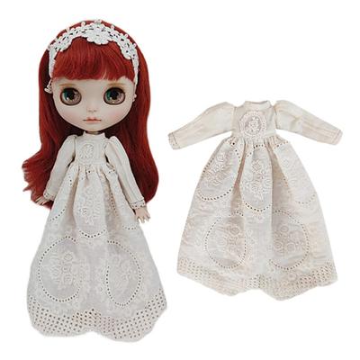 Rakulifey Blythe Outfit Neo Blythe Fits Obitsu 24 Dolls Dress, Beige, Costume,