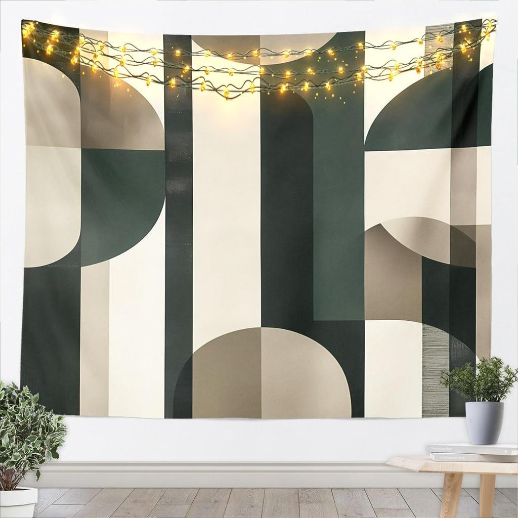 Black Black White Tapestry Kids Abstract Art Design Wall Art for womem Modern Geometric Wall Hanging Blanket Breathable Soft