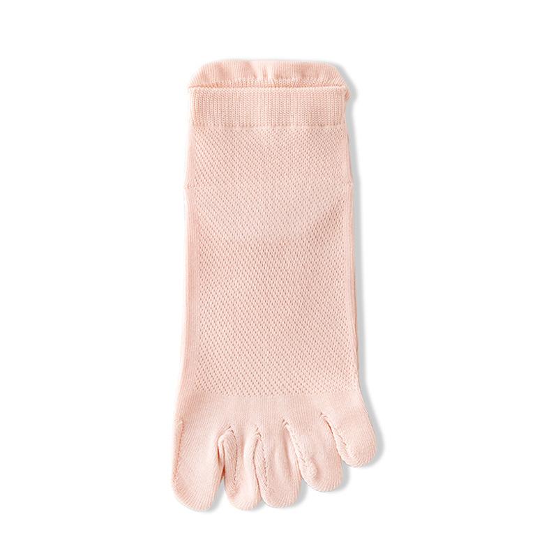 5 Pairs Spring Summer Women Socks Soft Mesh Breathable Cotton Sweat Absorbent Five Finger Socks Outdoor Sports Split Toe Socks