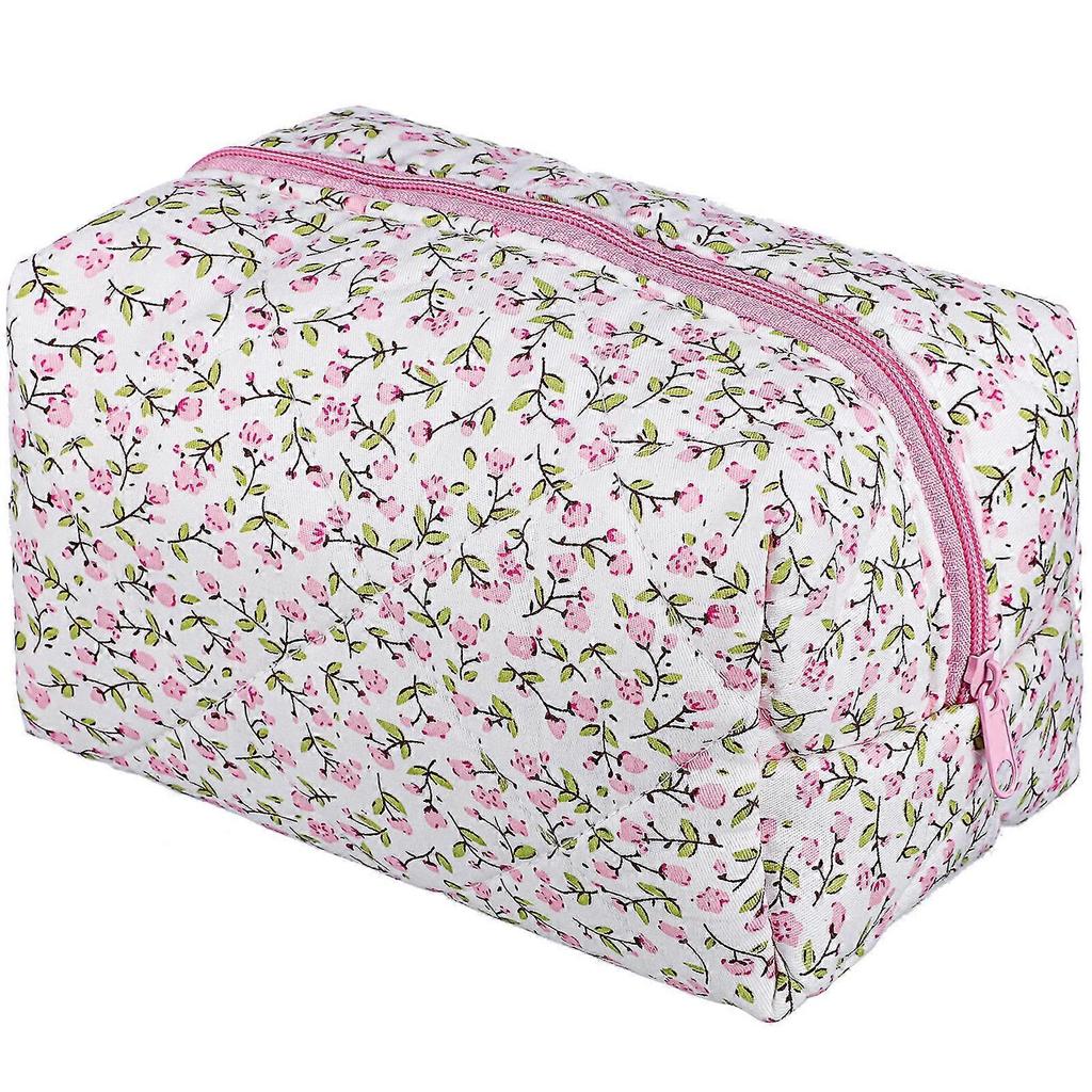 Leichte Tragbare Florale Kosmetiktasche für Damen – Sicherer Reißverschluss, Bietet Platz für Make-up & Toilettenartikel, Reisefreundliche Toilettenartikel-Organizer-Tasche