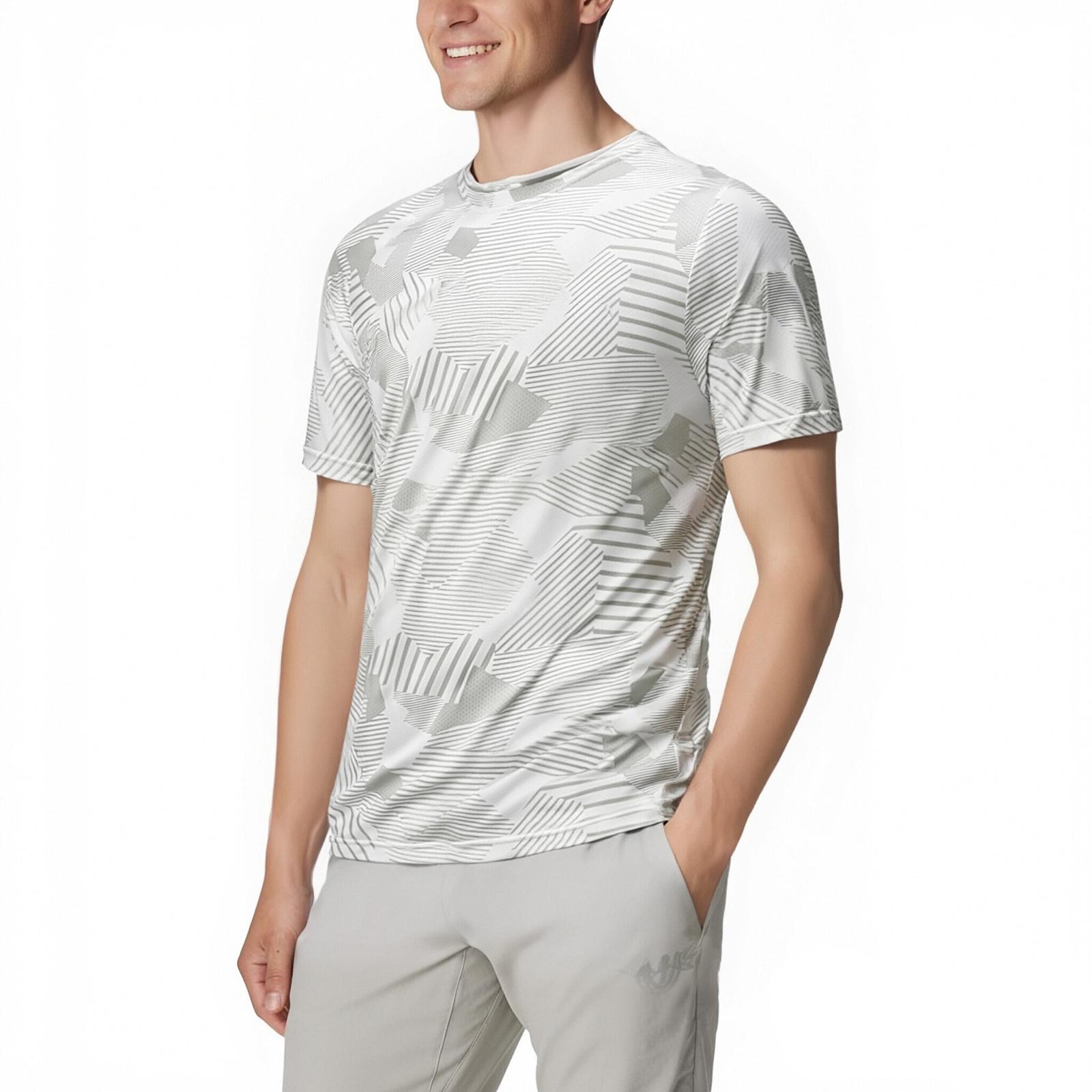 Men s Summer Ice Silk Breathable Mature Quick-drying Clothing Casual Sports T-shirt Tops XL белый