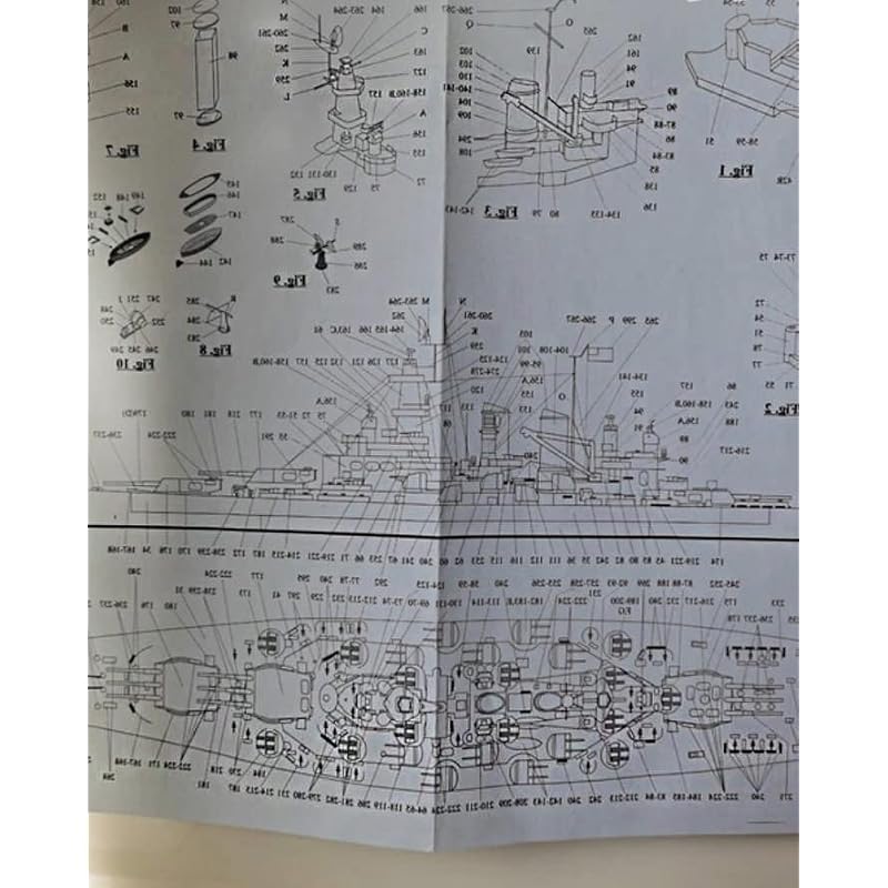 1/400 Scale Paper USS North Carolina BB-55 Ship Model Warship Figurine Military Model DIY Model Kit (Unassembled Kit)