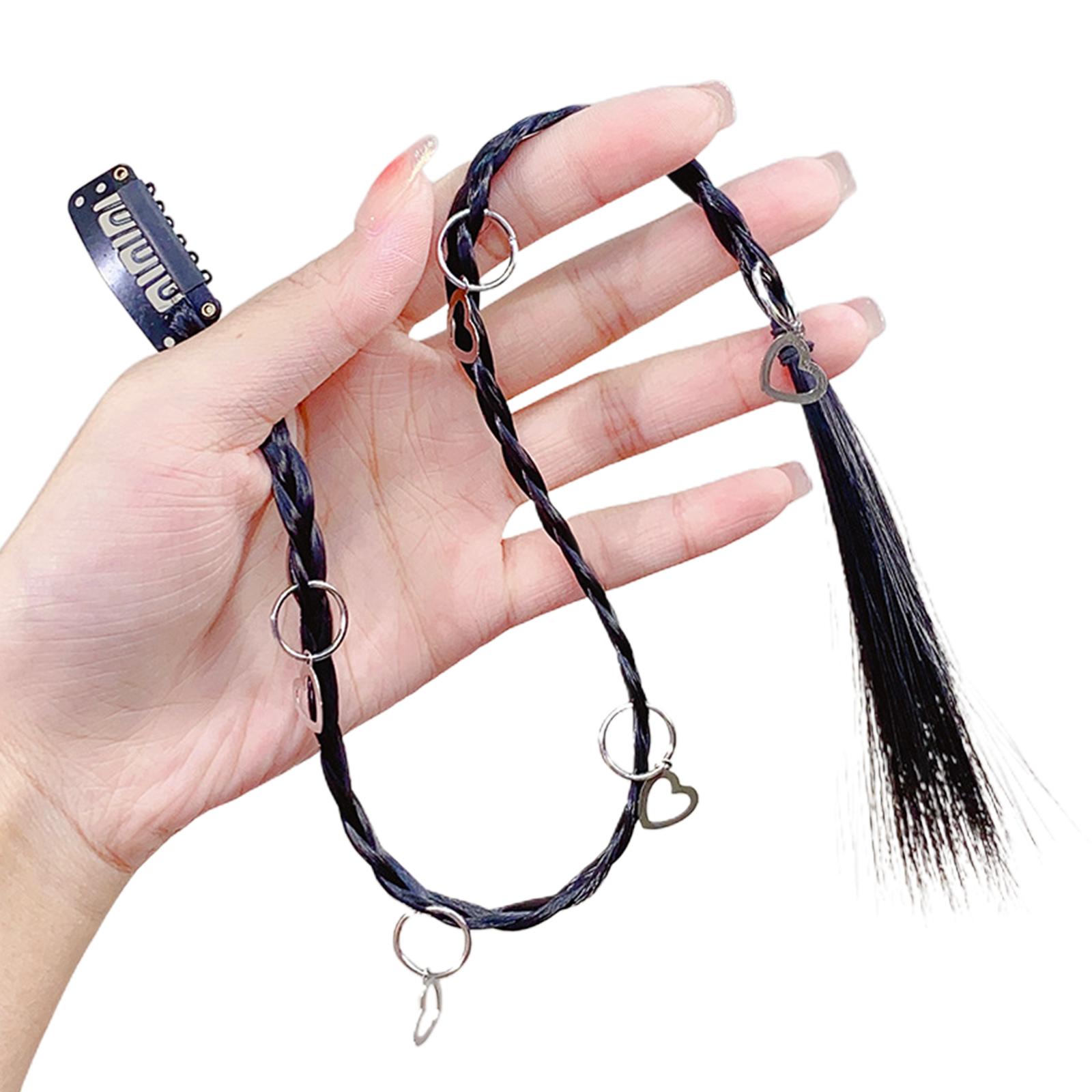 

Косы для наращивания волос Детские косички 20-дюймовые длинные плетеные заколки для наращивания волос в синтетических шиньонах Черные синтетические волосы 5