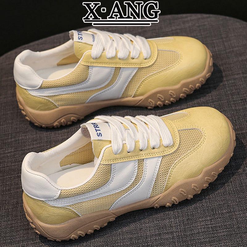 Leather mesh breathable women's summer new soft-soled lightweight casual sports shoes